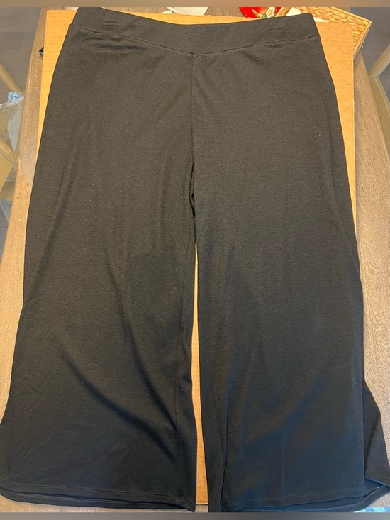Eileen Fisher Pants - Eileen Fisher Pants Pull On Wool Black Wide Leg Size Large